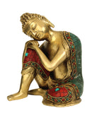 Relaxing Buddha Brass Sculpture