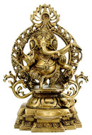 Dancing Ganesha Oil Lamp - Brass Sculpture