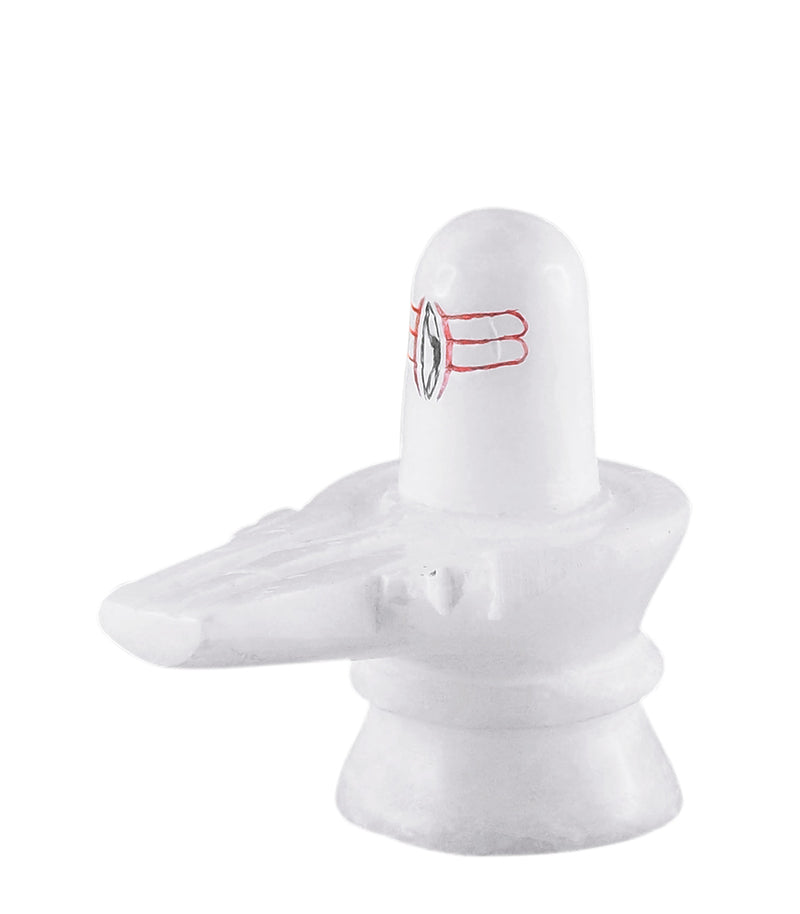 Pure White Stone Shivaling for Puja