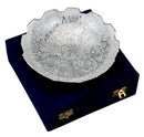Floral Elegant Silver Plated Bowl in Velvet Box