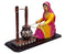 Indian Lady Churning Butter - Resin Statuette