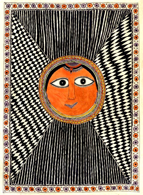 Gracious Goddess - Mithila Folk Painting