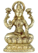 Goddess Lakshmi - Small Brass Statue