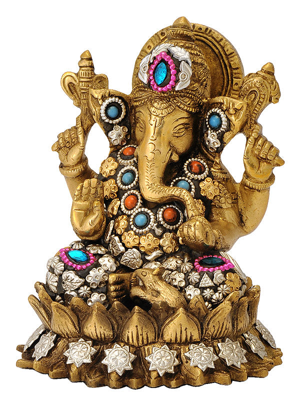 Ganesha Seated on Lotus Flower