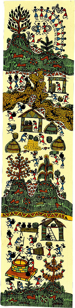 The Inhabitants Of Warli - Painting on Handmade Paper