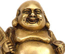 Standing Hotei Laughing Buddha - Brass Statue