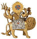 Brass Sherawali Ma Sitting on Lion