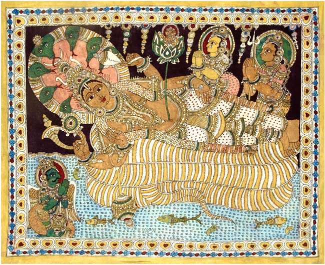 Lord Vishnu Resting on the Bed of Shesh-Naag