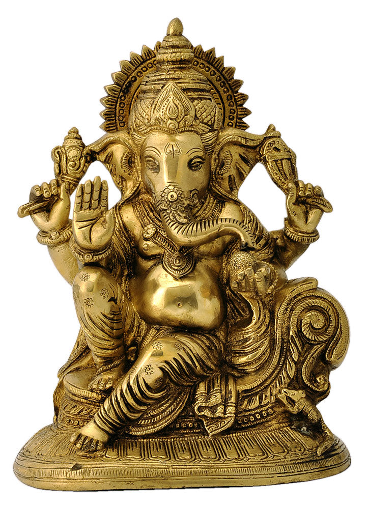 Blessing Lord Vinayaka Brass Idol