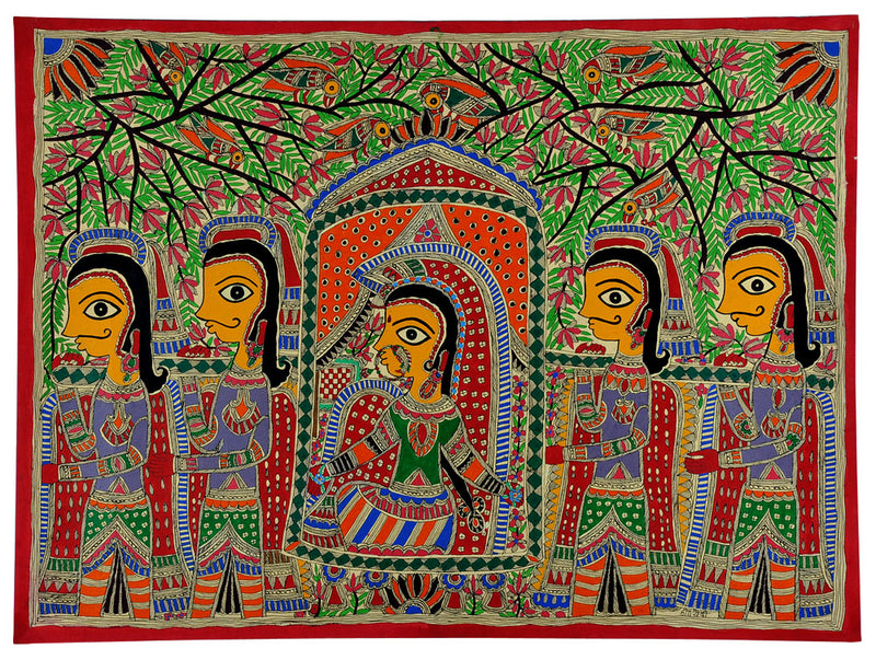 Madhubani Painting 'Bride on Doli'