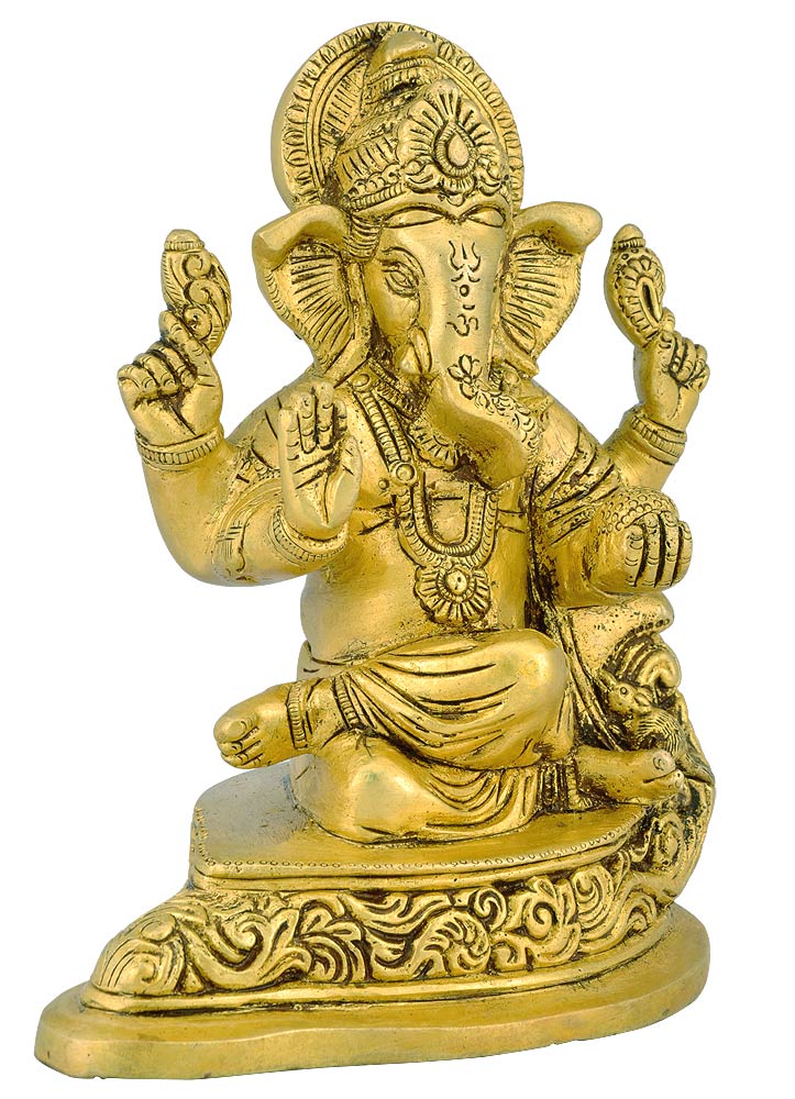 Blessing Ganesha - Brass Statue