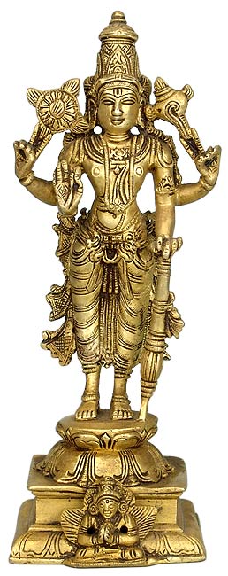 Lord Narain Preserver of Live - Brass Statue