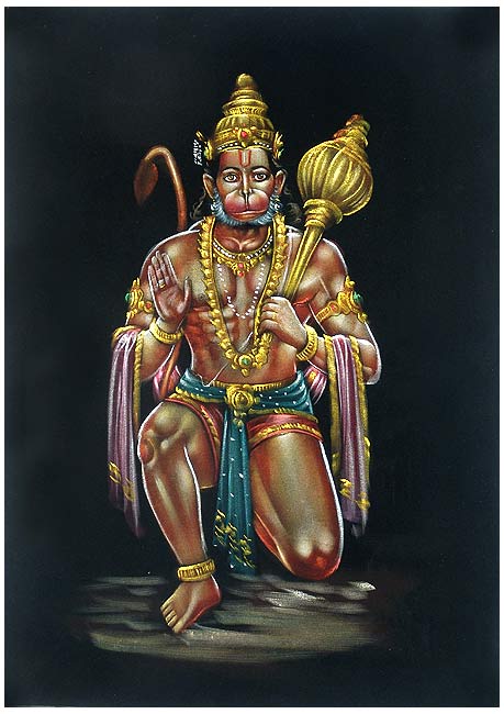 Anjani Nadan Lord Hanuman - Velvet Painting