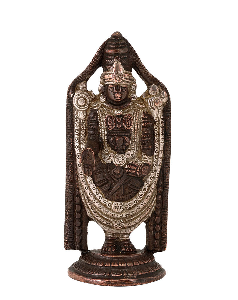 Lord Tirupati Balaji Brass Figurine 5"