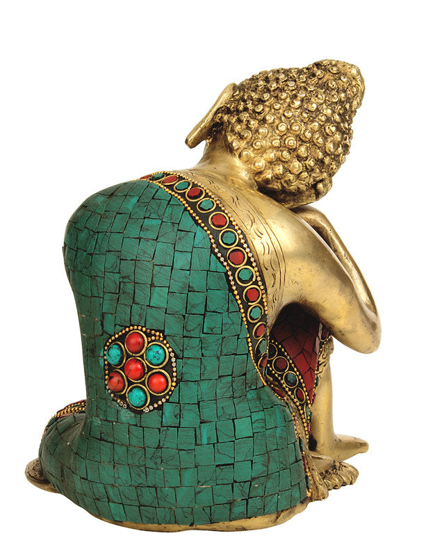 Relaxing Buddha Brass Sculpture