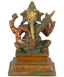 Musician Lord Ganesha - Brass Statue III