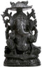 Chaturbhuj Lord Gajanan - Stone Statue 9.50"