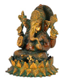 Lord Ganesha Seated on Lotus Base