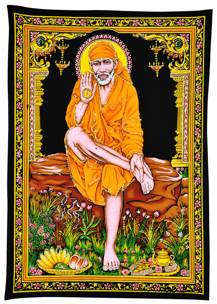 Lord Shirdi Sai Baba Cotton Tapestry