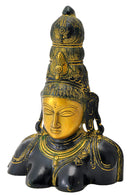 Goddess Shakti Brass Sculpture 10.25"