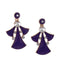 Designer Metal Purple Earrings Dangle and Drop for Women