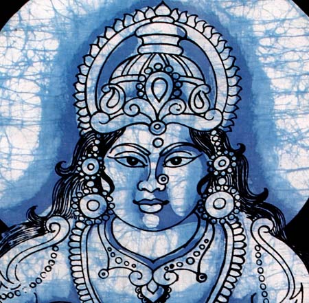 Kamalasana Goddess Laxmi - Batik Print 52"