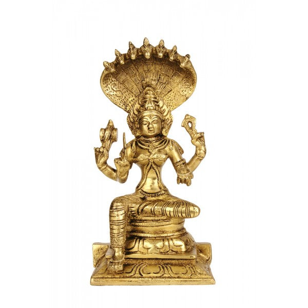 Devi Karumariamman Brass Sculpture 9.25"