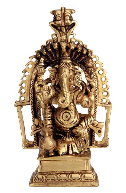 Ganesha Vigneshwara - Brass Statue 6"