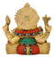 Brass Ganesha Figurine with Stones