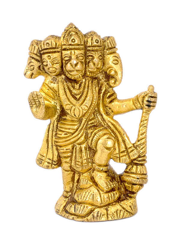 Five Headed Hanuman - Small Brass Statue