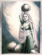 Lady with Water Pot - Silk Painting