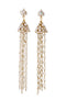 Long Jhumki Earrings Studded with White Beads