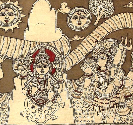 'Samudra Manthan' Churning Of The Ocean - Kalamkari Painting