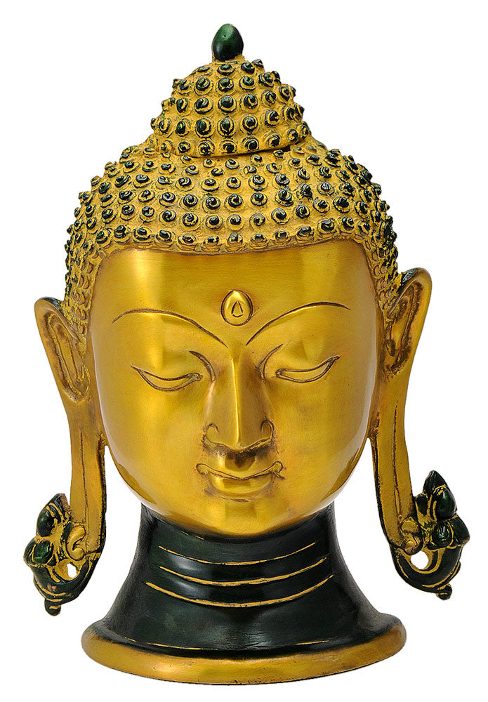 Brass Buddha Head in Golden Finish