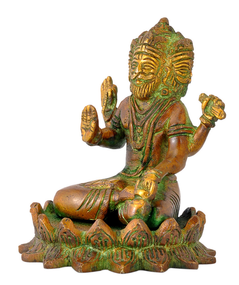 Lord Brahma Brass Figurine