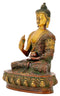 Golden Brown Finish Buddha with Carved Robe