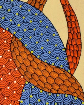 Inhabitants of Jungle - Gond Painting