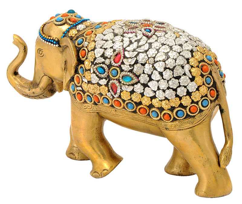 Decorative Elephant Brass Statue 9.30"