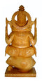 Ganesha on Conch Shell-Fine Wooden Statue