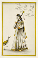 Lady with Veena - Ragini Miniature Painting