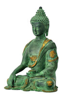 Antique Finish Brass Lord Medicine Buddha Figure 14"