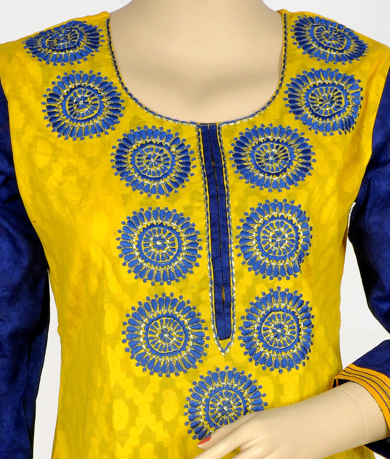 Embroidered Yellow Kurta