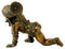Brass Crawling Baby Krishna Sculpture in Antique Bronze Finish