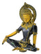 Seated Indra Dev Sculpture in Golden Black Finish 7.25"