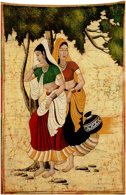 Fine Batik Painting "Beautiful Women"