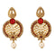 Real Red Dangle Gold Plated Fashion Earrings