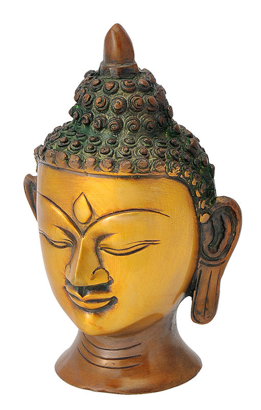 Decorative Serene Buddha Head Statue 6"