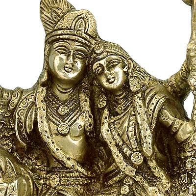 Radha Krishna on Jhula - Brass Statue