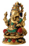 Lambodar Ganesha Inlay Brass Statue