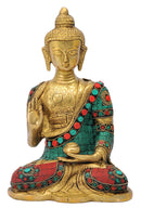 Medicine Buddha Brass Sculpture 10.50"